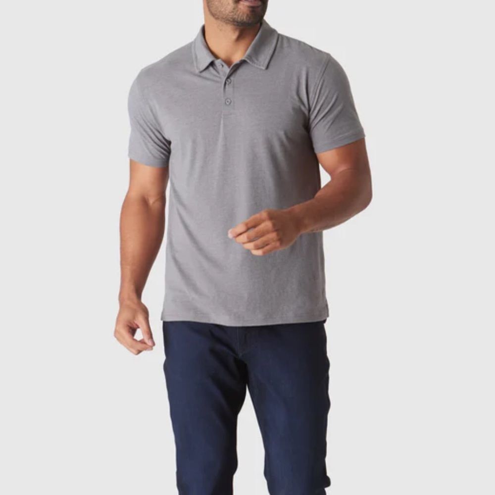 True classic Polo collard tee 3 button down Heather Grey XL NWT in‎ packaging